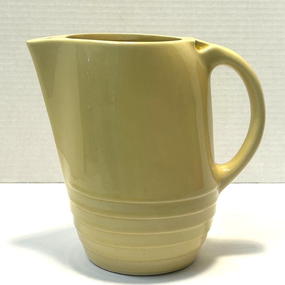 Vintage Hall Art Deco Yellow Ceramic‎ Refrigerator Pitcher